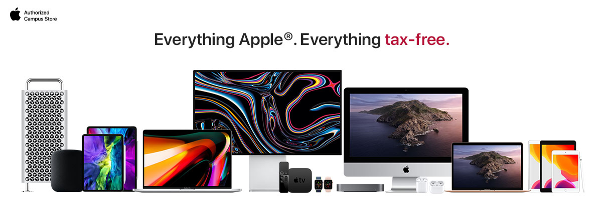 Everything Apple. Everything Tax-Free Banner Image