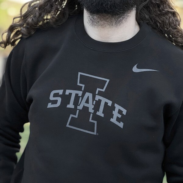 Illinois State University Official Stacked Logo Crewneck Sweatshirt - Black, Medium, Unisex