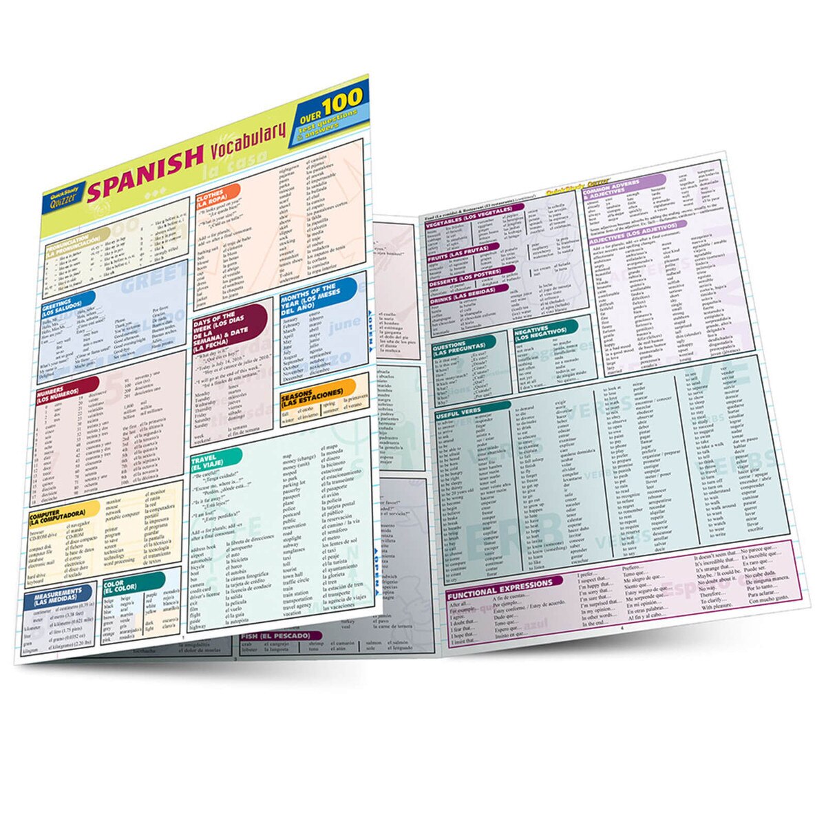 Spanish Vocabulary Quizzer - Quick Study Guide