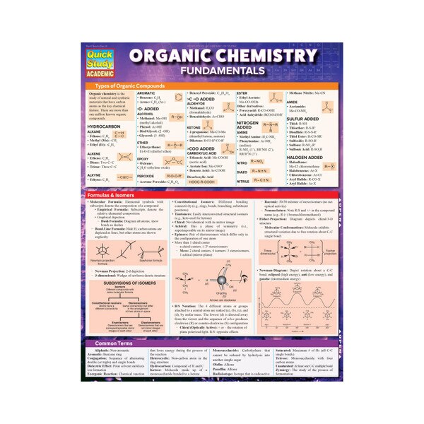 Organic Chemistry Fundamentals - Quick Study Guide