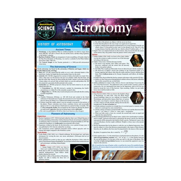 Astronomy - Quick Study Guide