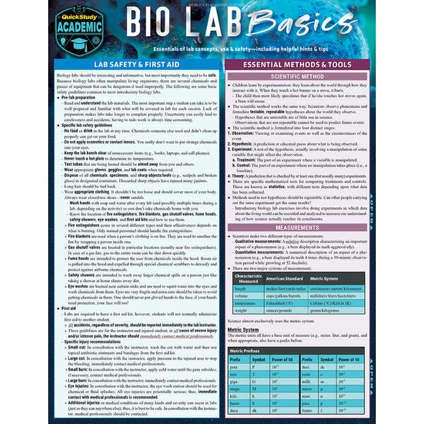 Bio Lab Basics - Quick Study Guide