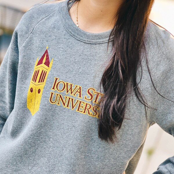 Alternative Apparel Iowa State University Campanile Gray Crew Neck
