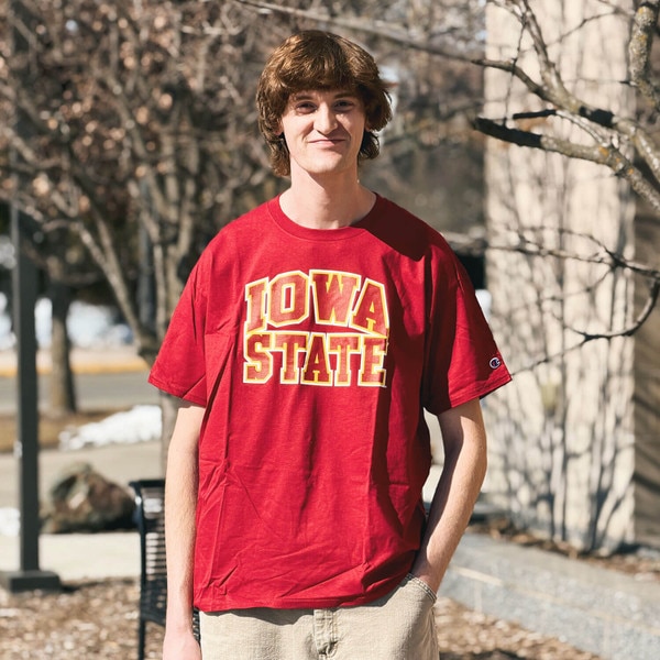 Champion Iowa State Stacked Cardinal Short Sleeve T-Shirt-L