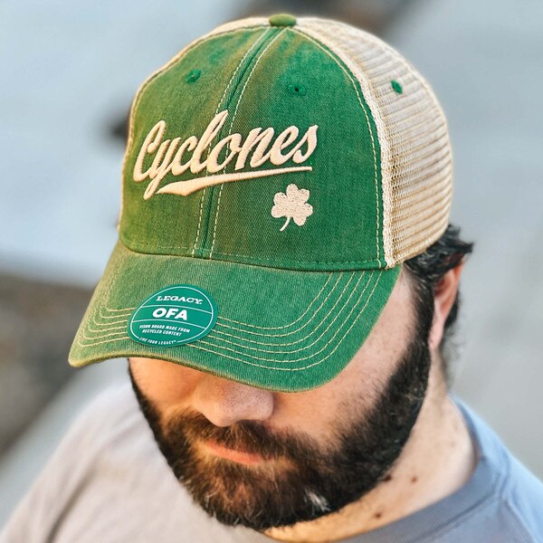 Legacy Cyclone Script Green Trucker Hat