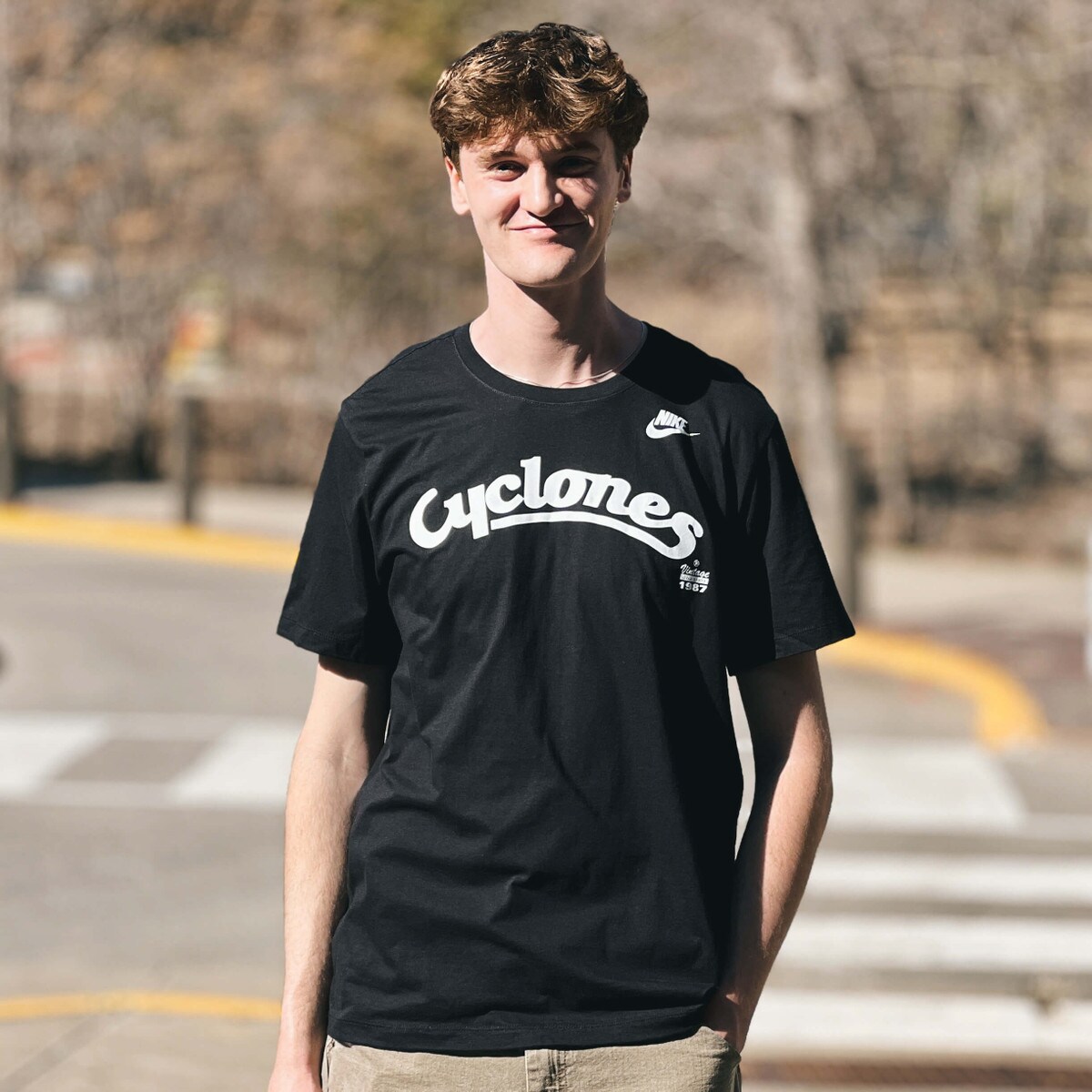 Nike® Cyclones Script Black T-Shirt