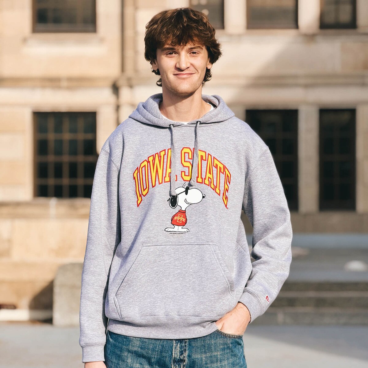 Peanuts X Iowa State Gray Joe Cool Hooded Sweatshirt | ISU Book Store