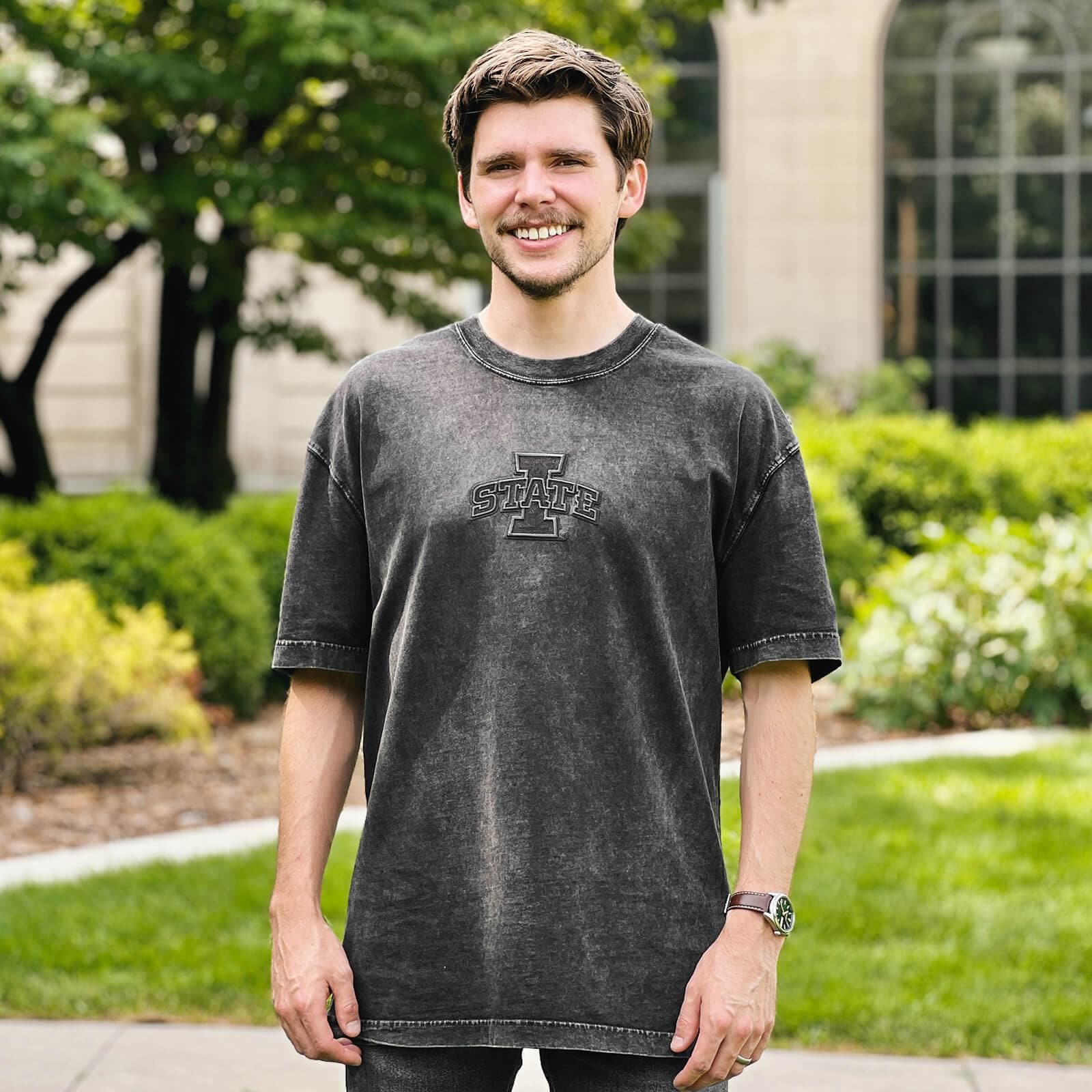 Pro Standard I-State Washed Black Drop Shoulder T-Shirt