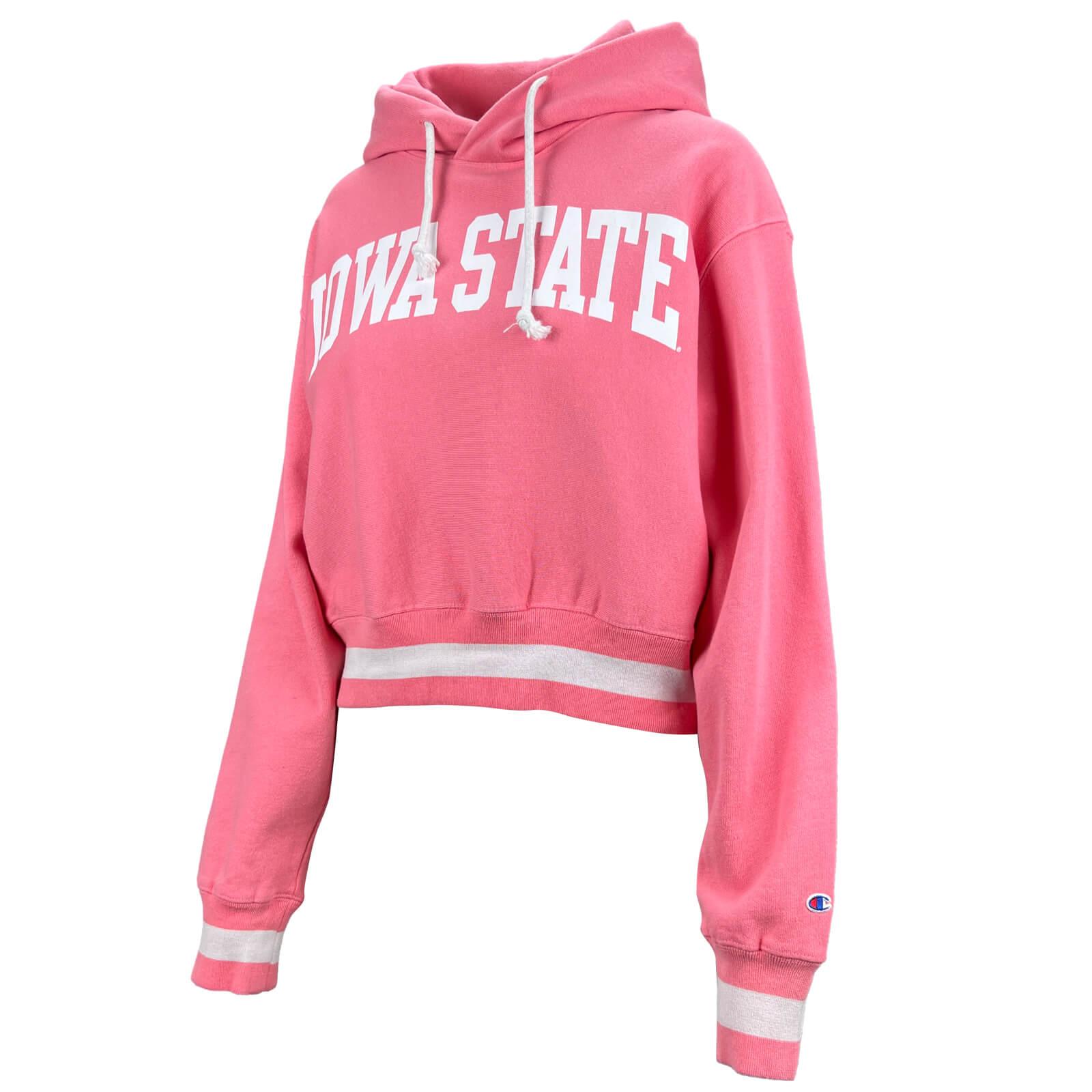 Champion® Women's Pink Reverse Weave Cropped Hoodie | ISU Book Store